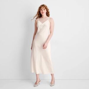 Elegant Cream Slip Dress Future Collective - NWOT szS